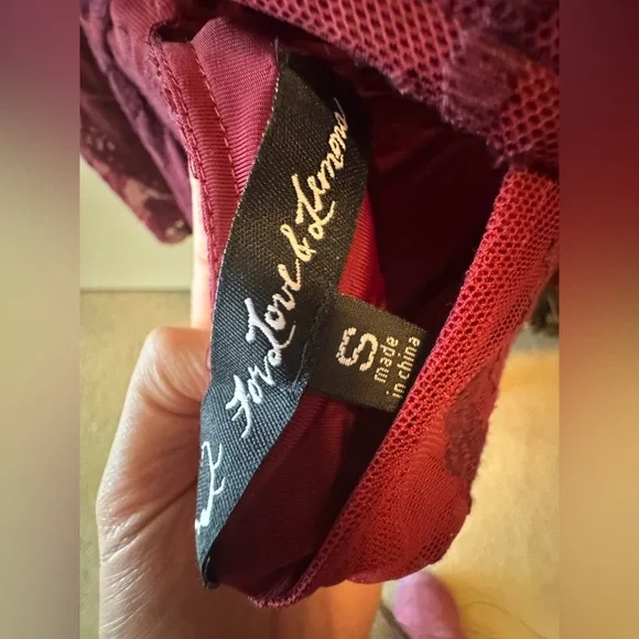 For Love And Lemons Burgundy Lace Dress - Picture 7 of 10